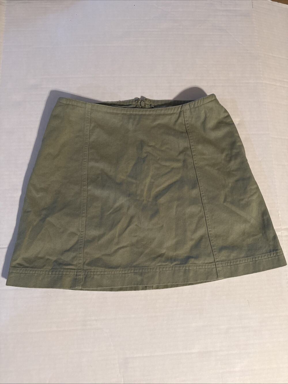 Melrose and Market Green Cotton Mini Skirt Size 4 Casual Utility